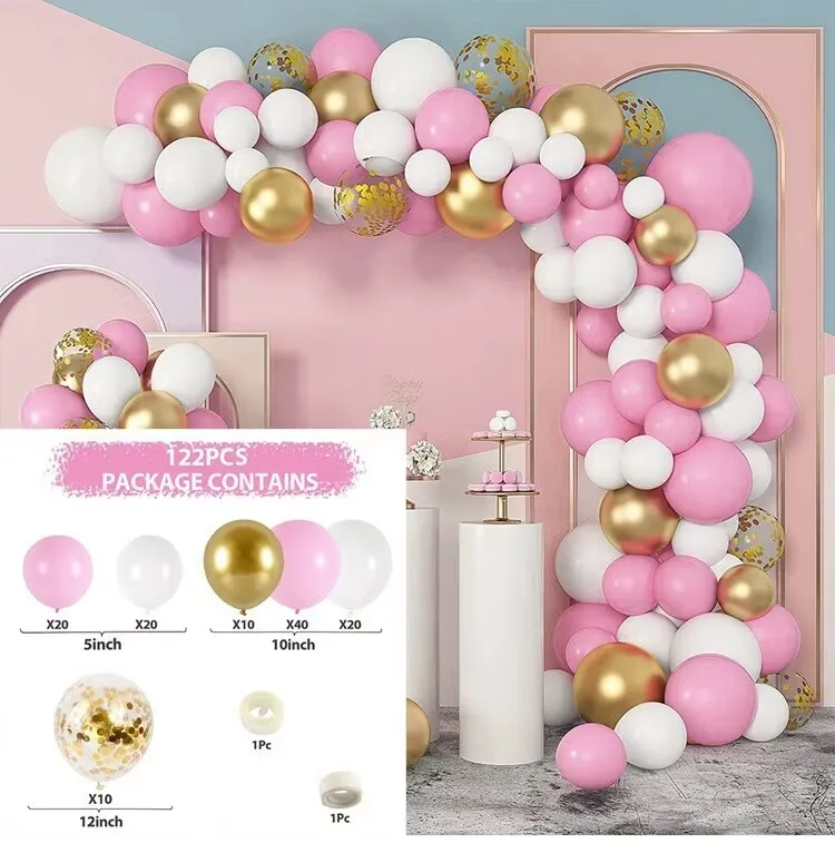Ballongbåge - Ballongset Pink dreams and Gold DBS-41 122 delar