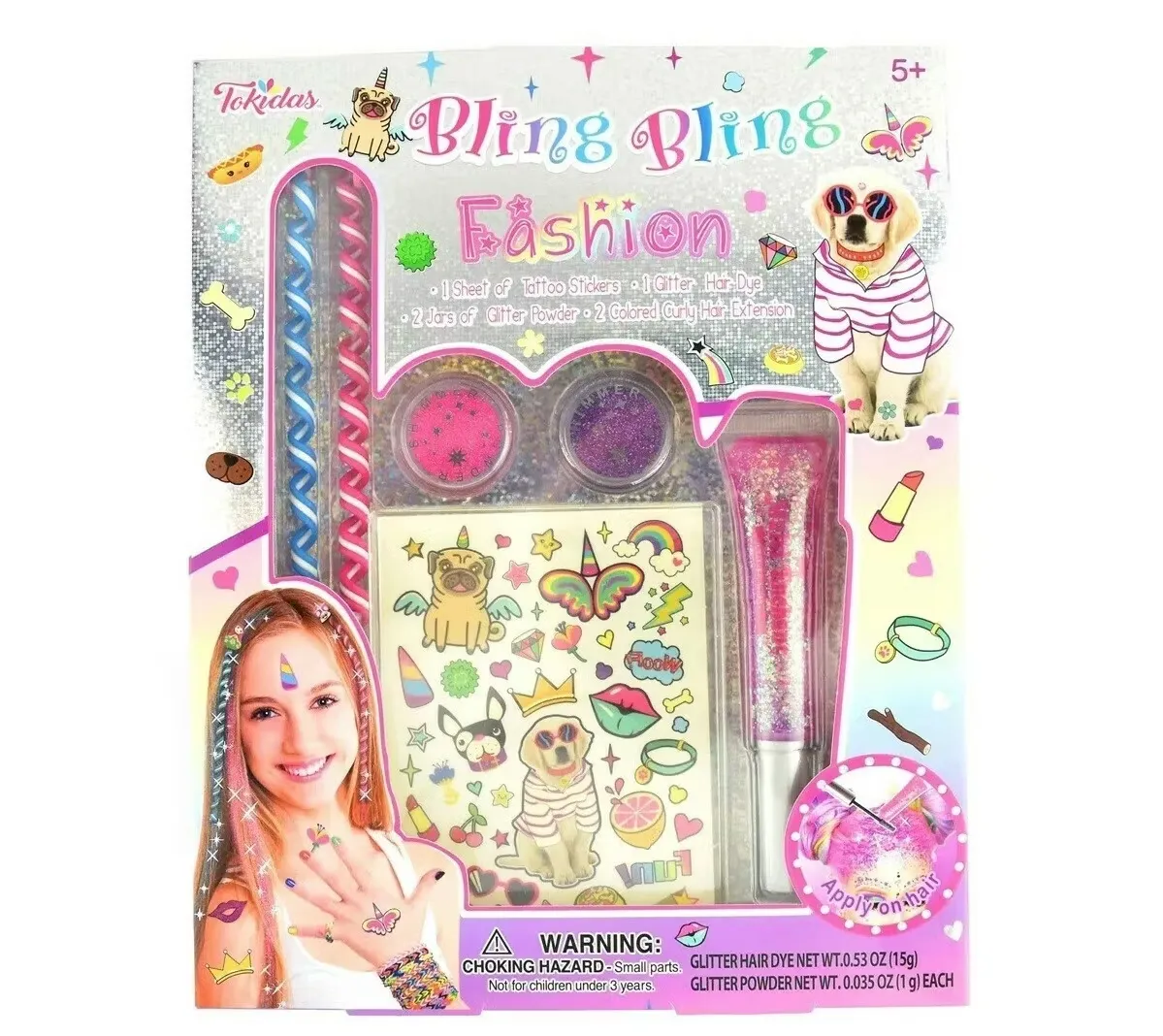 Bling Bling Hår & Glitter - Hair and glitter set