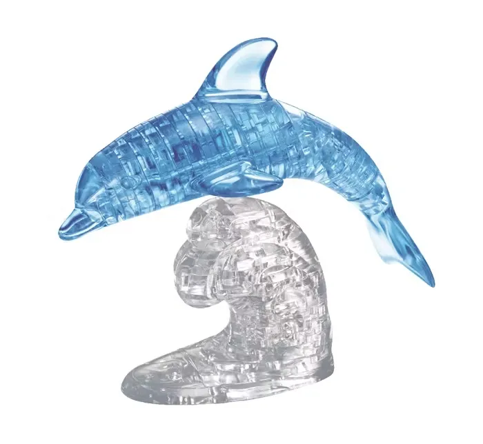 Crystal puzzle blue dolphin