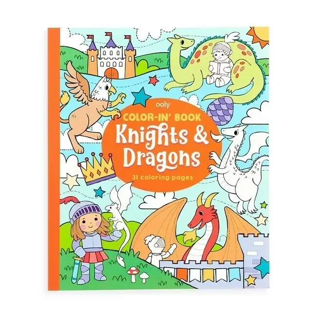 Målarbok  Knights & Dragons