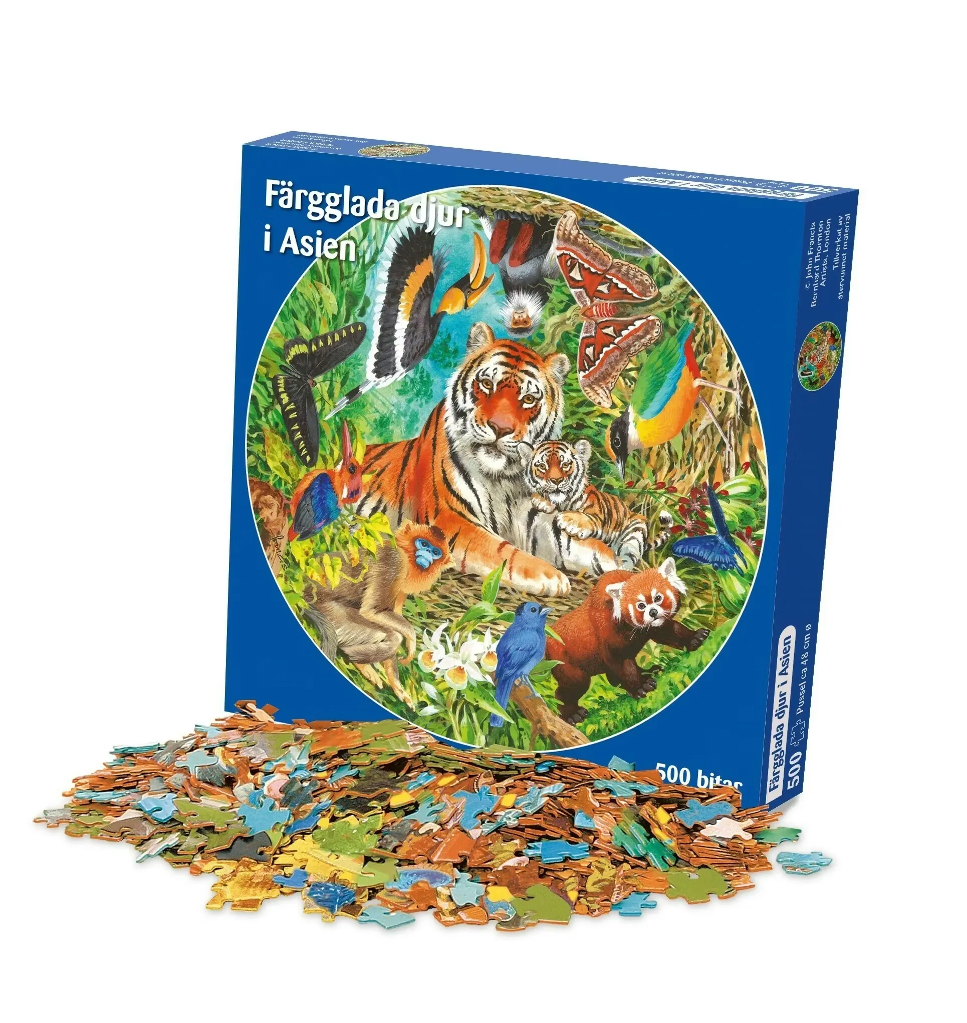 Pussel Färgglada djur i Asien