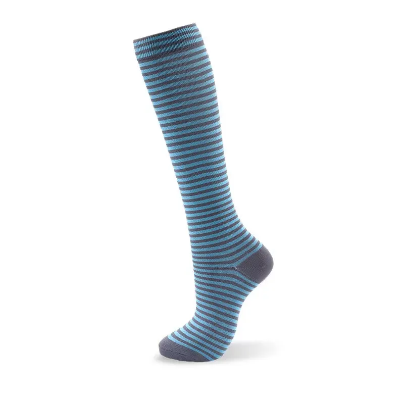 Stödstrumpor Grey and Blue stripes Nr 149