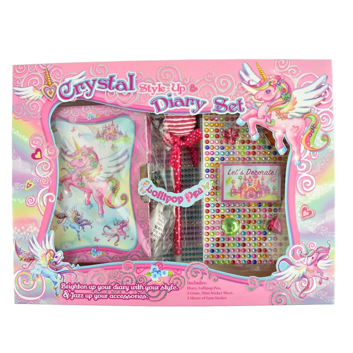 Unicorn dagbok med stickers -Diary unicorn