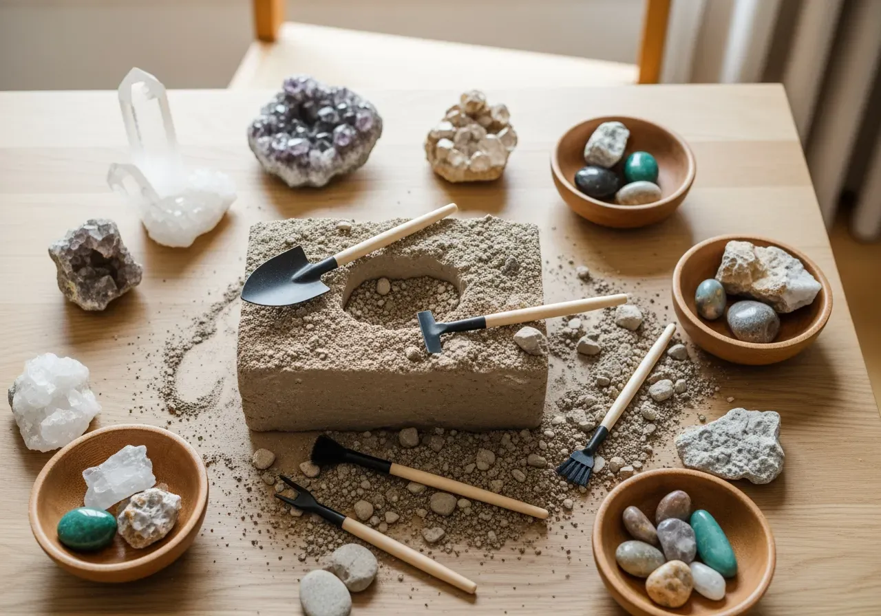 Gräv ut kristaller och ädelstenar