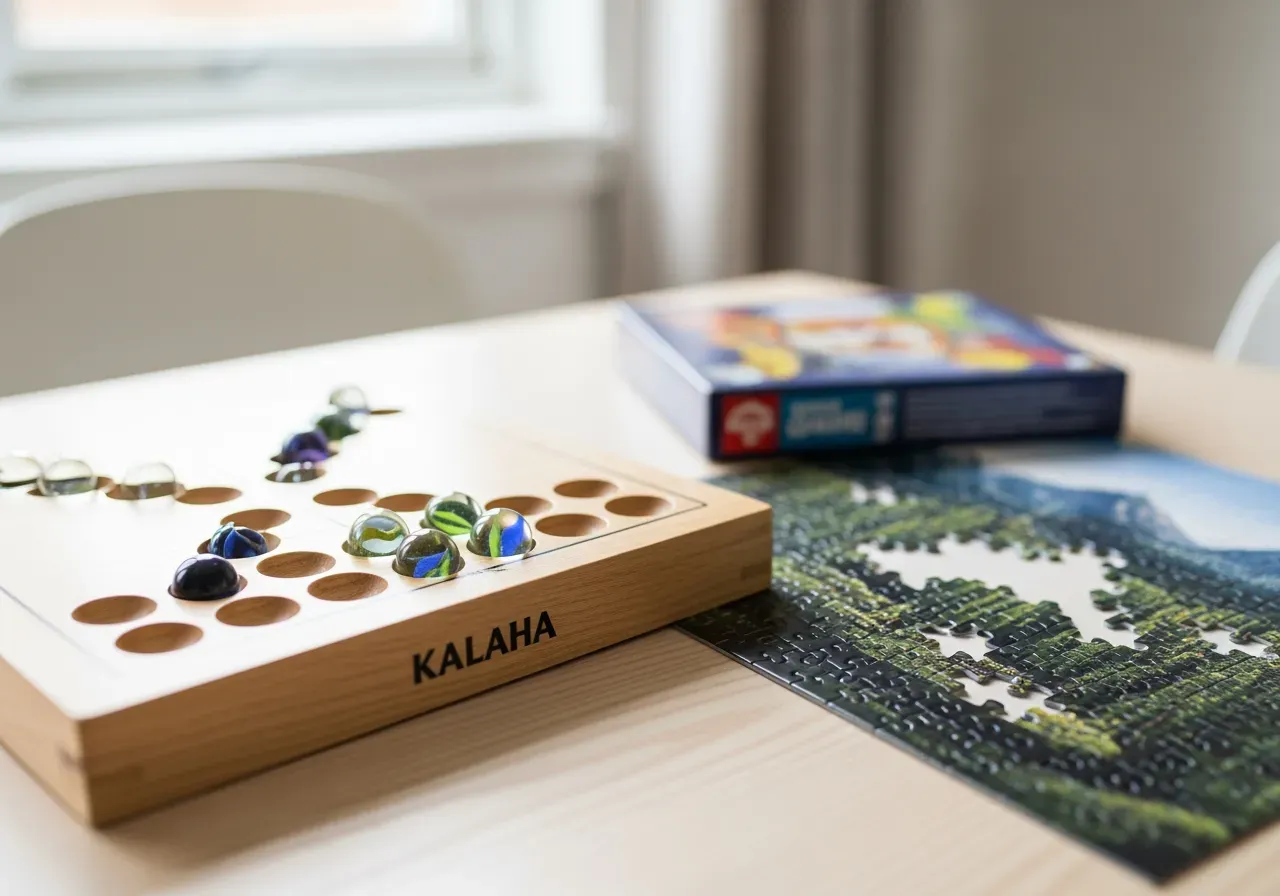 Hjärngympa med kalaha och pussel