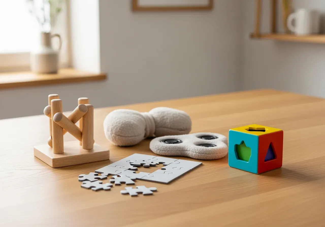Kluriga leksaker och pussel för nybörjare