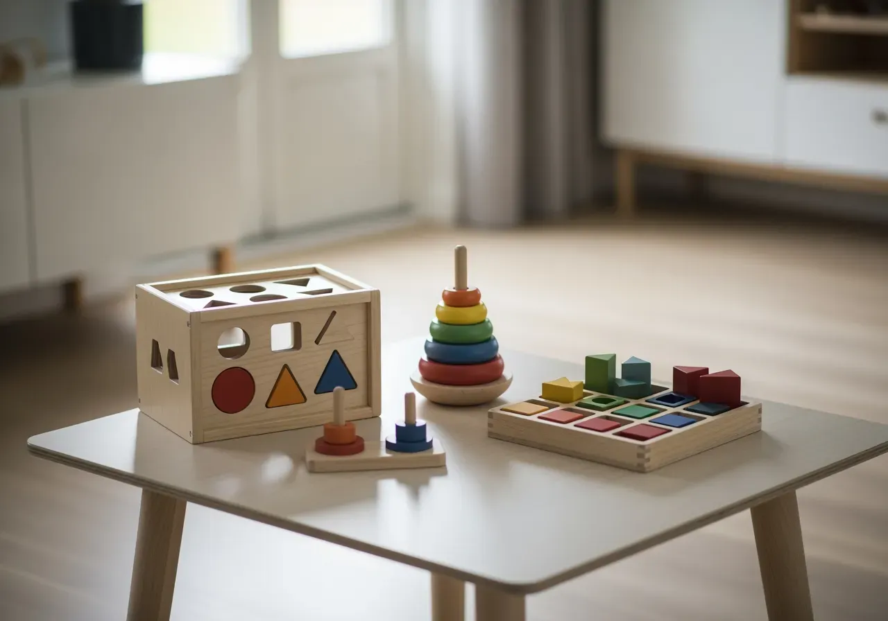 Klurleksaker och sorteringslek för nybörjare