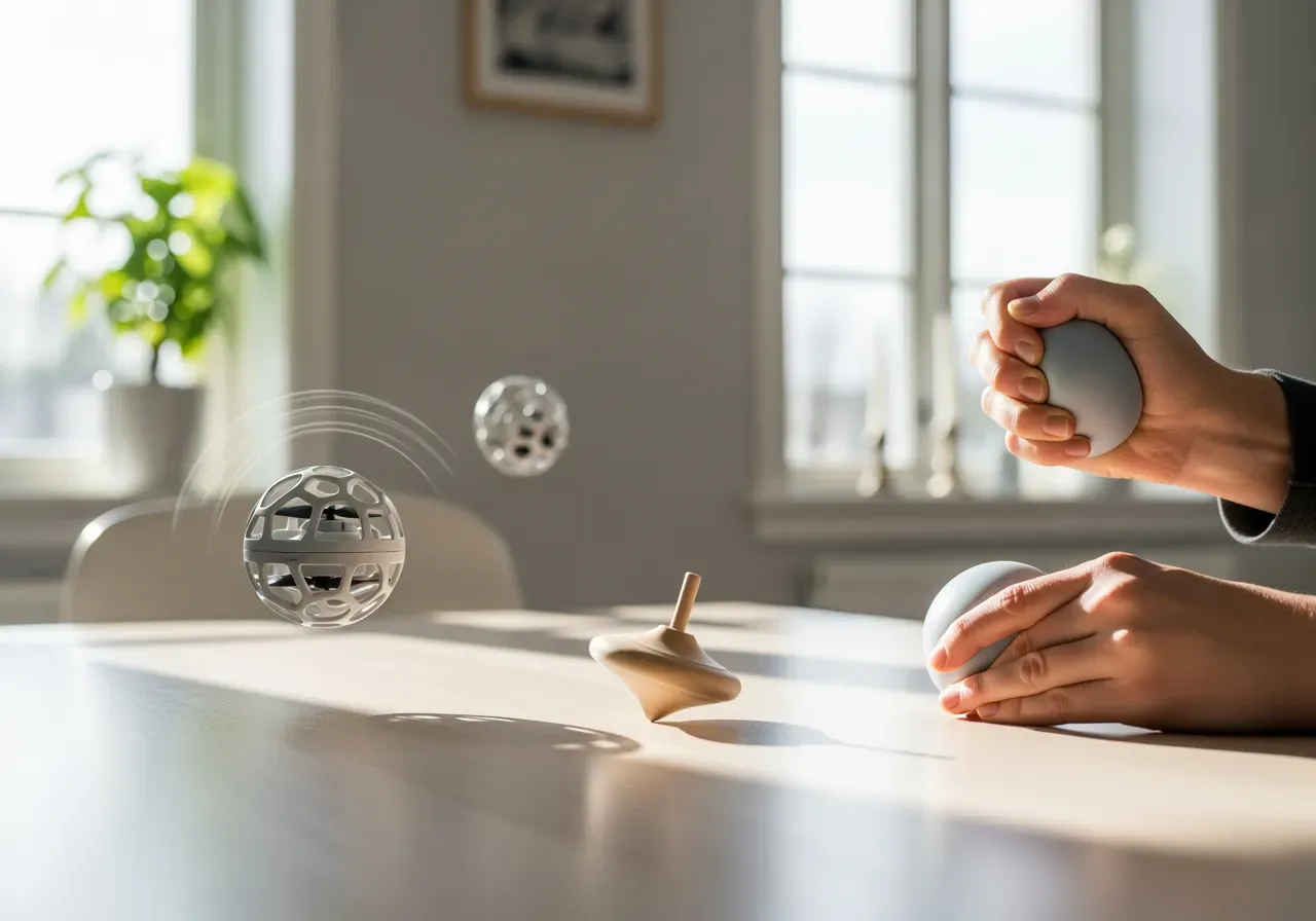 Koordinationslek med klämboll snurra flygboll