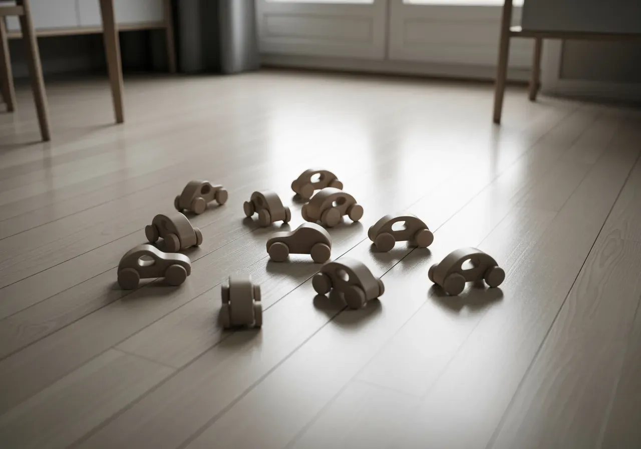 Leksaksbilar för nybörjare på golvet