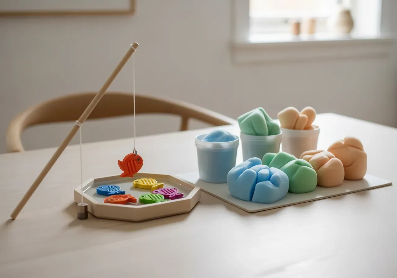 Lugn fantasilek med fiskespel och skumlera