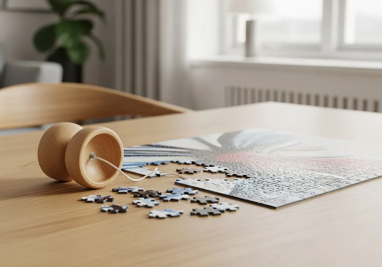 Lugn lek med jojo och pussel