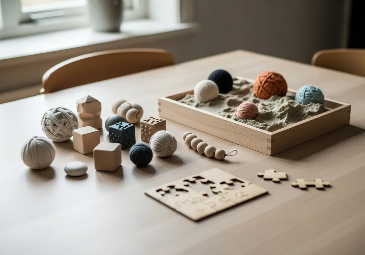 Taktila leksaker plocka gräva pussla