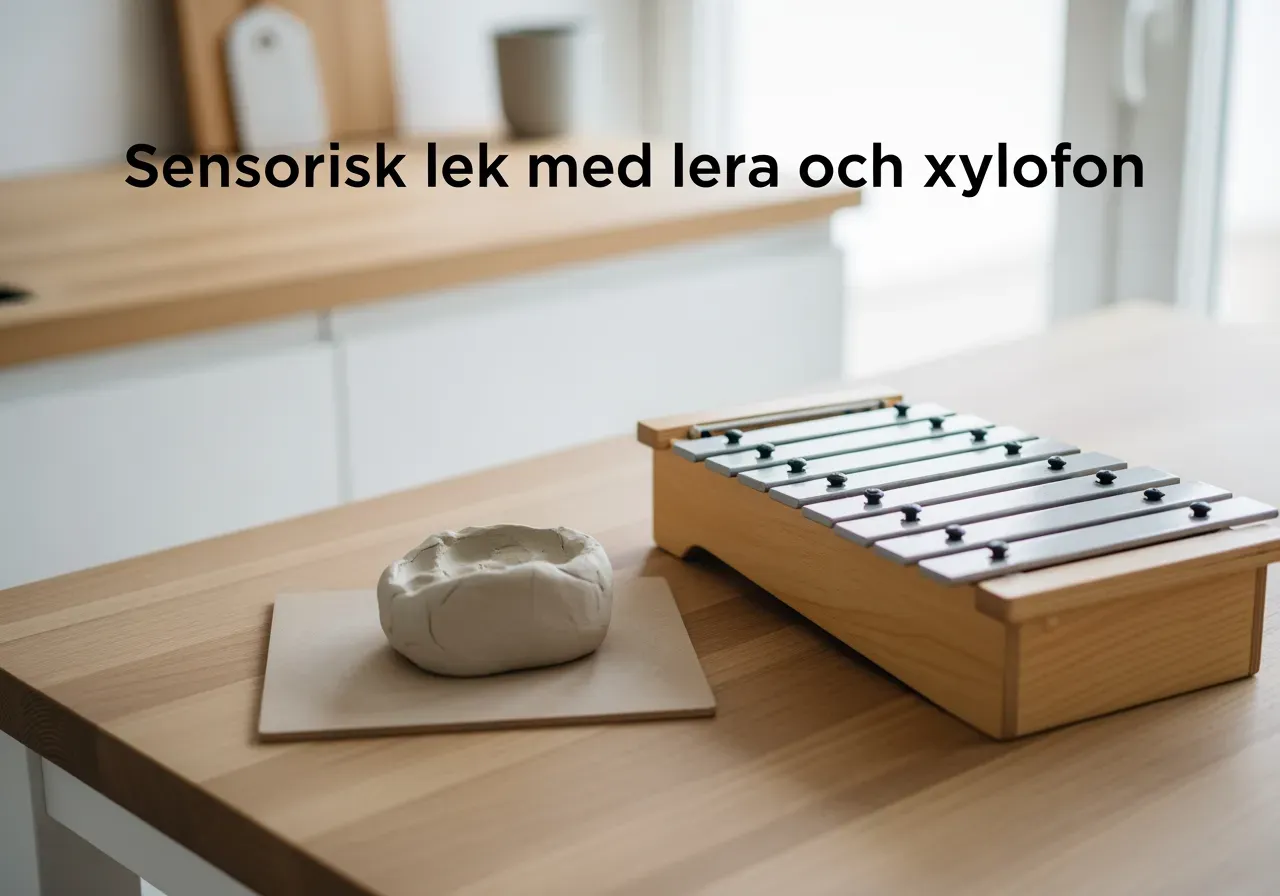 Sensorisk lek med lera och xylofon