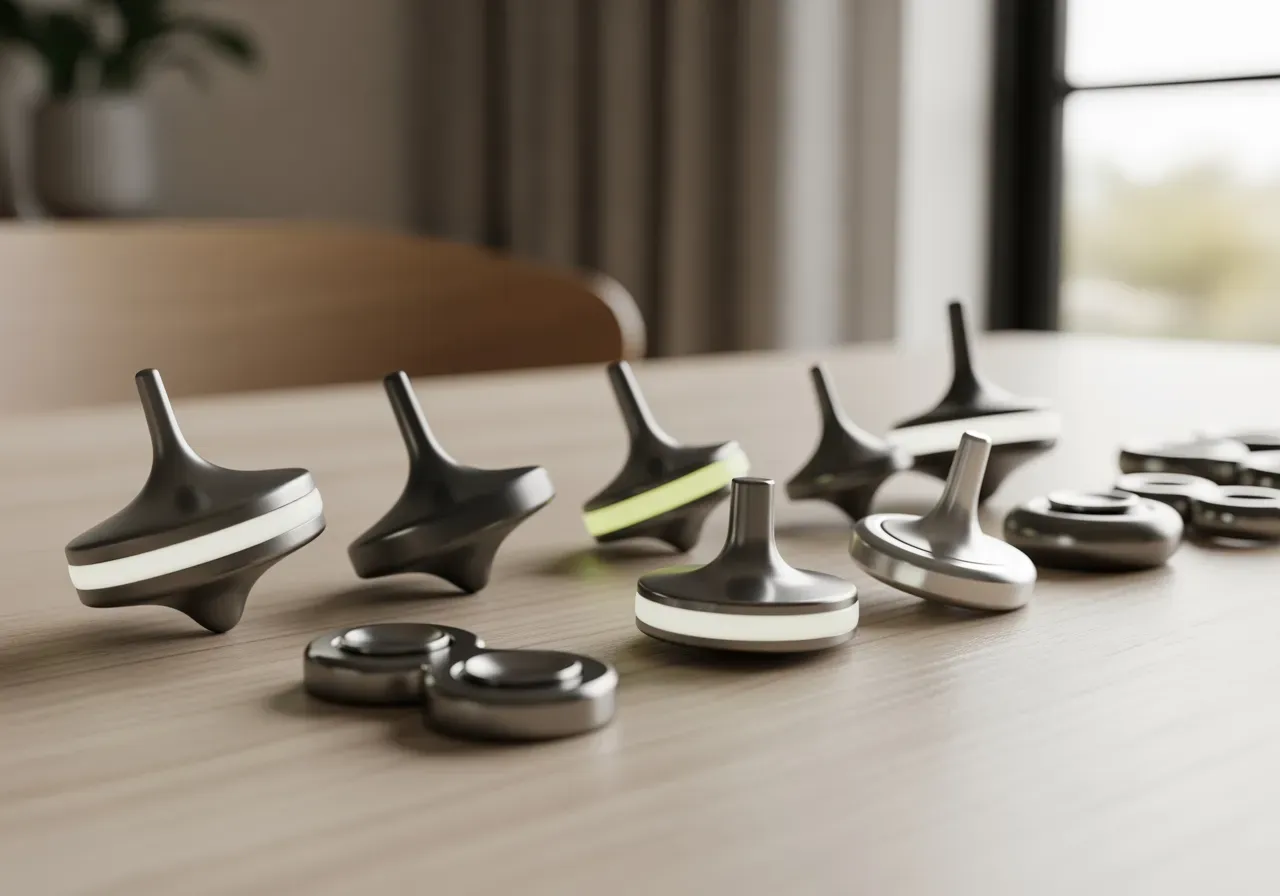 Snurrleksaker för nybörjare metall och lysande