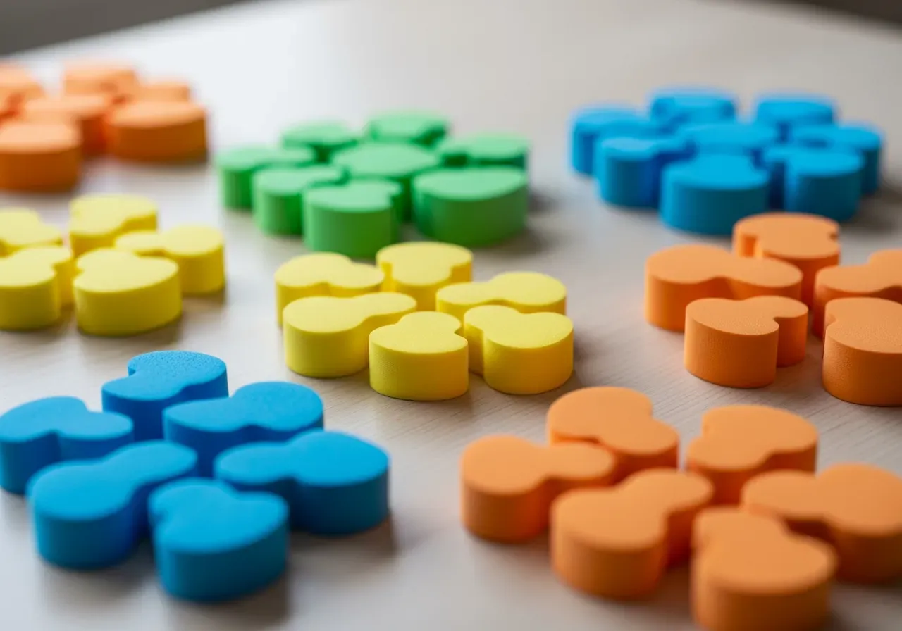 Taktila klurlekar med skum och pussel