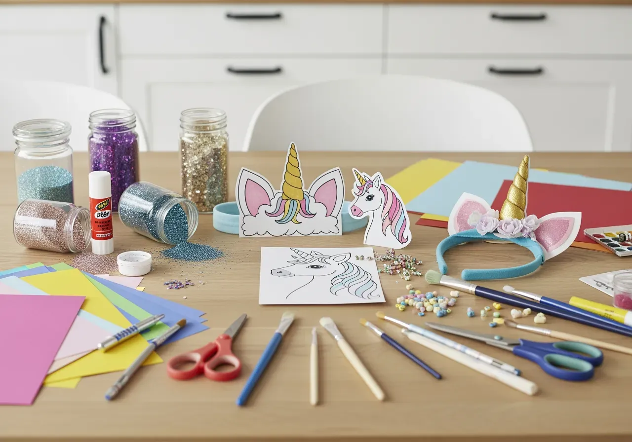 Glitter och enhörning pysselidéer