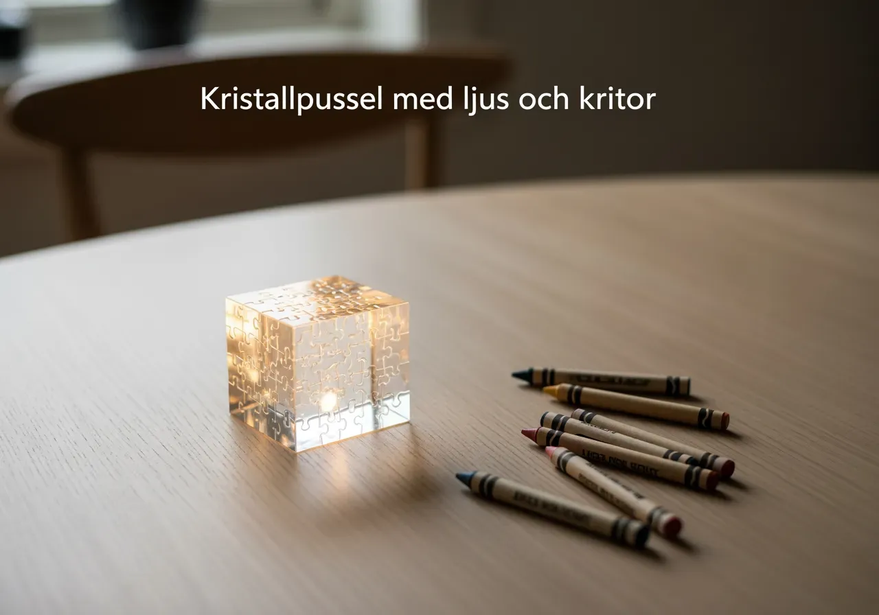 Kristallpussel med ljus och kritor