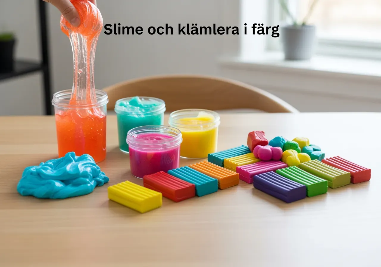 Slime och klämlera i färg