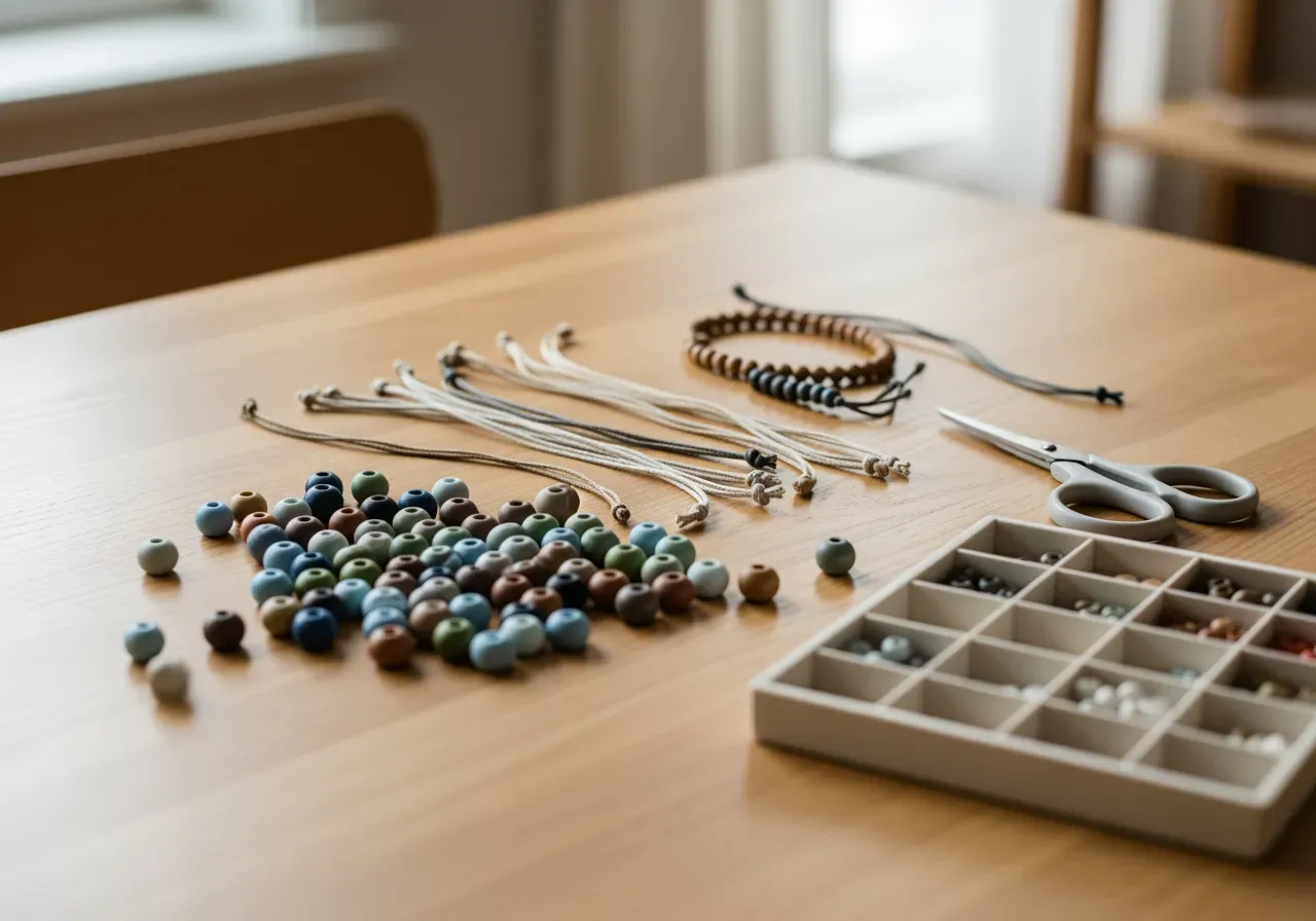 Enkla armband med hjärtpärlor