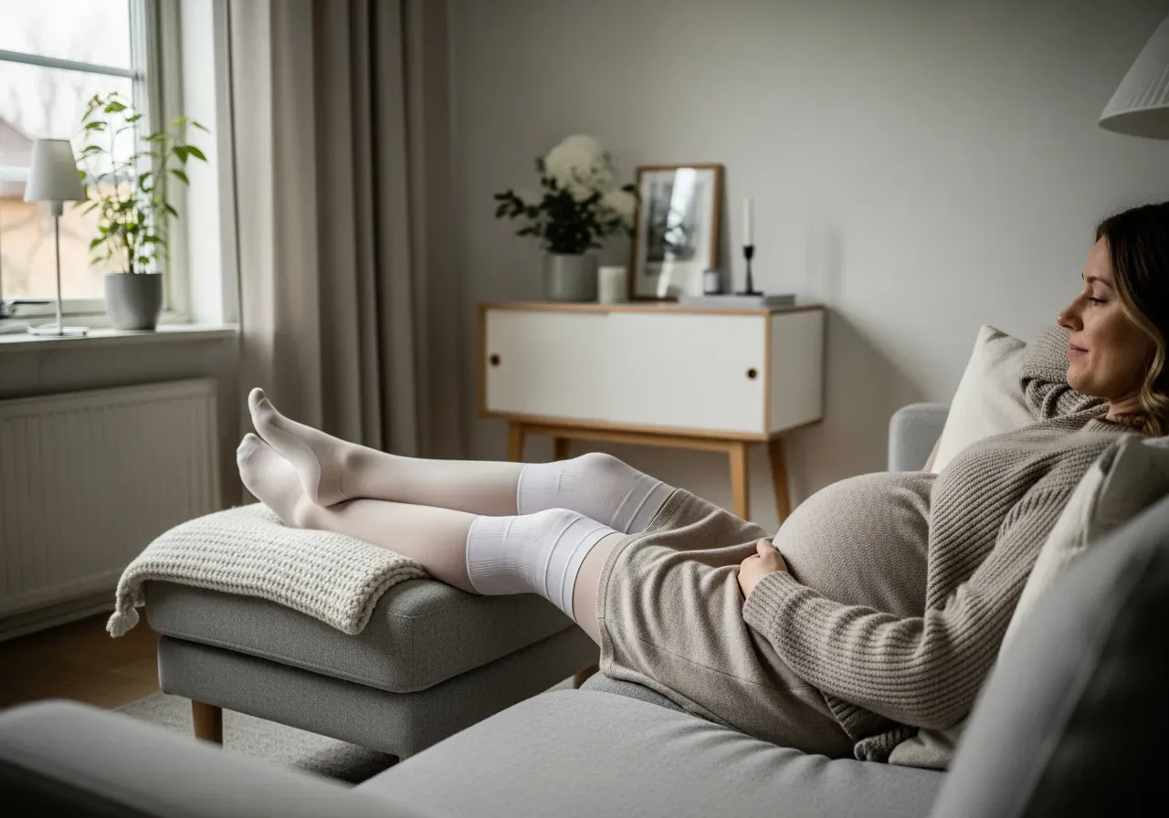 Stödstrumpor vid graviditet i vardagen