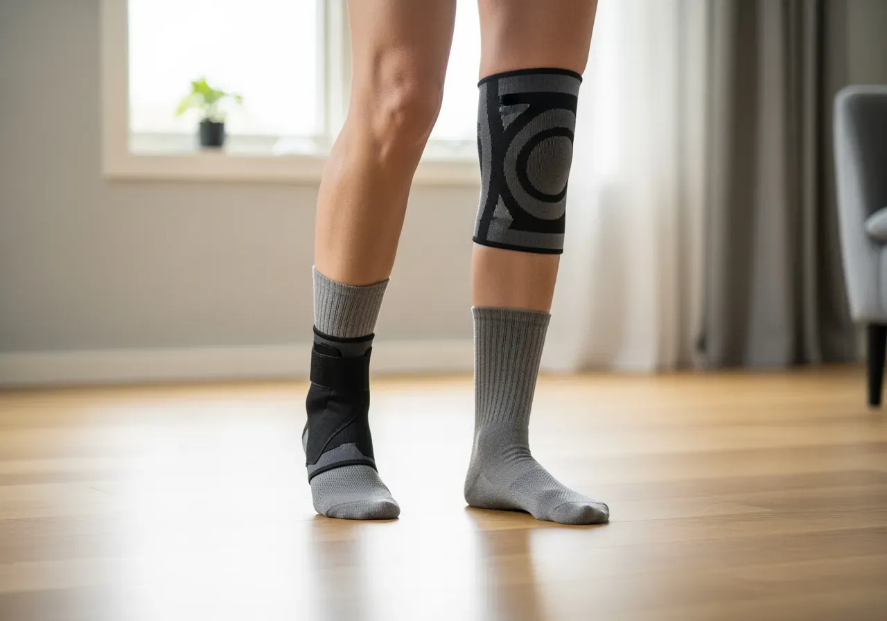 Ankel- och knästöd under sportstrumpor