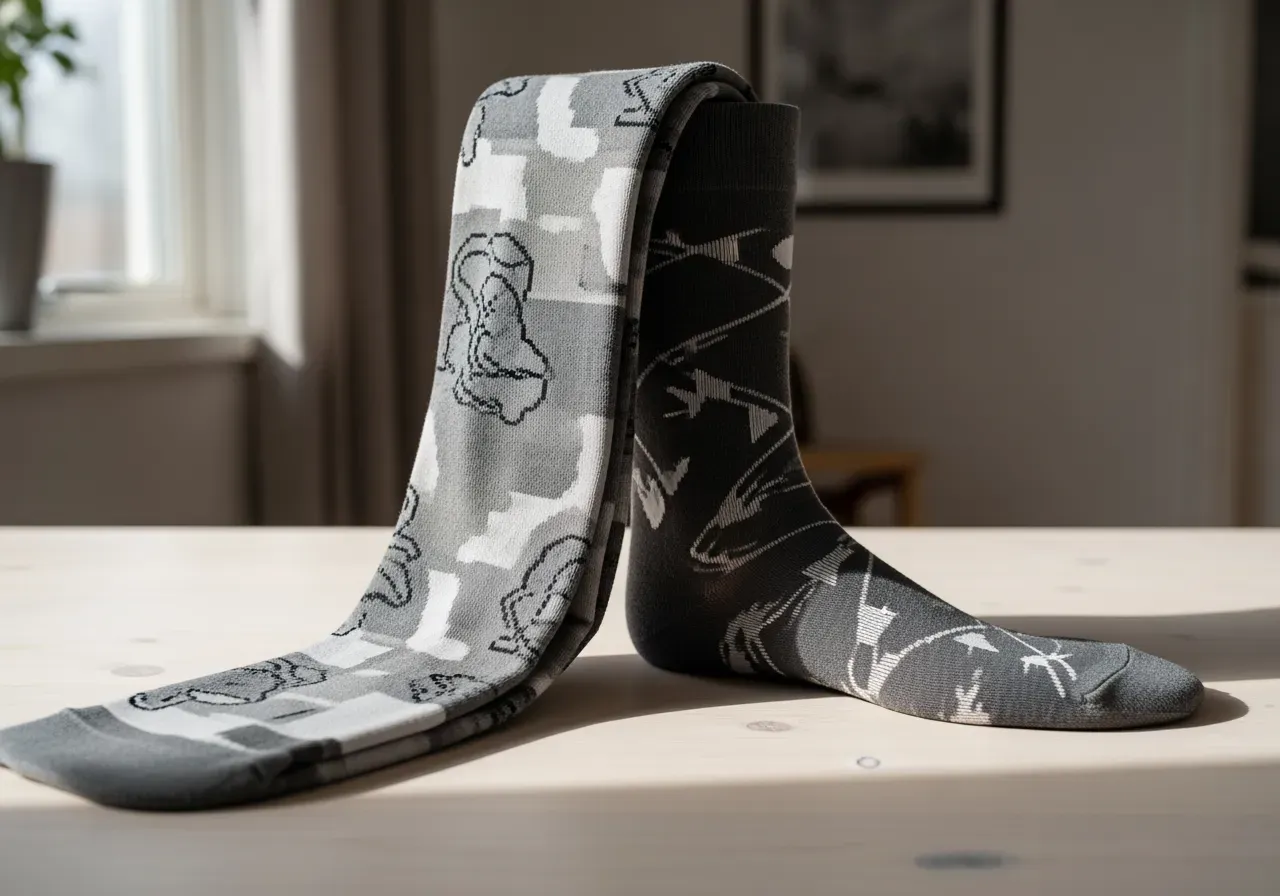 Grafiska stödstrumpor med mönster