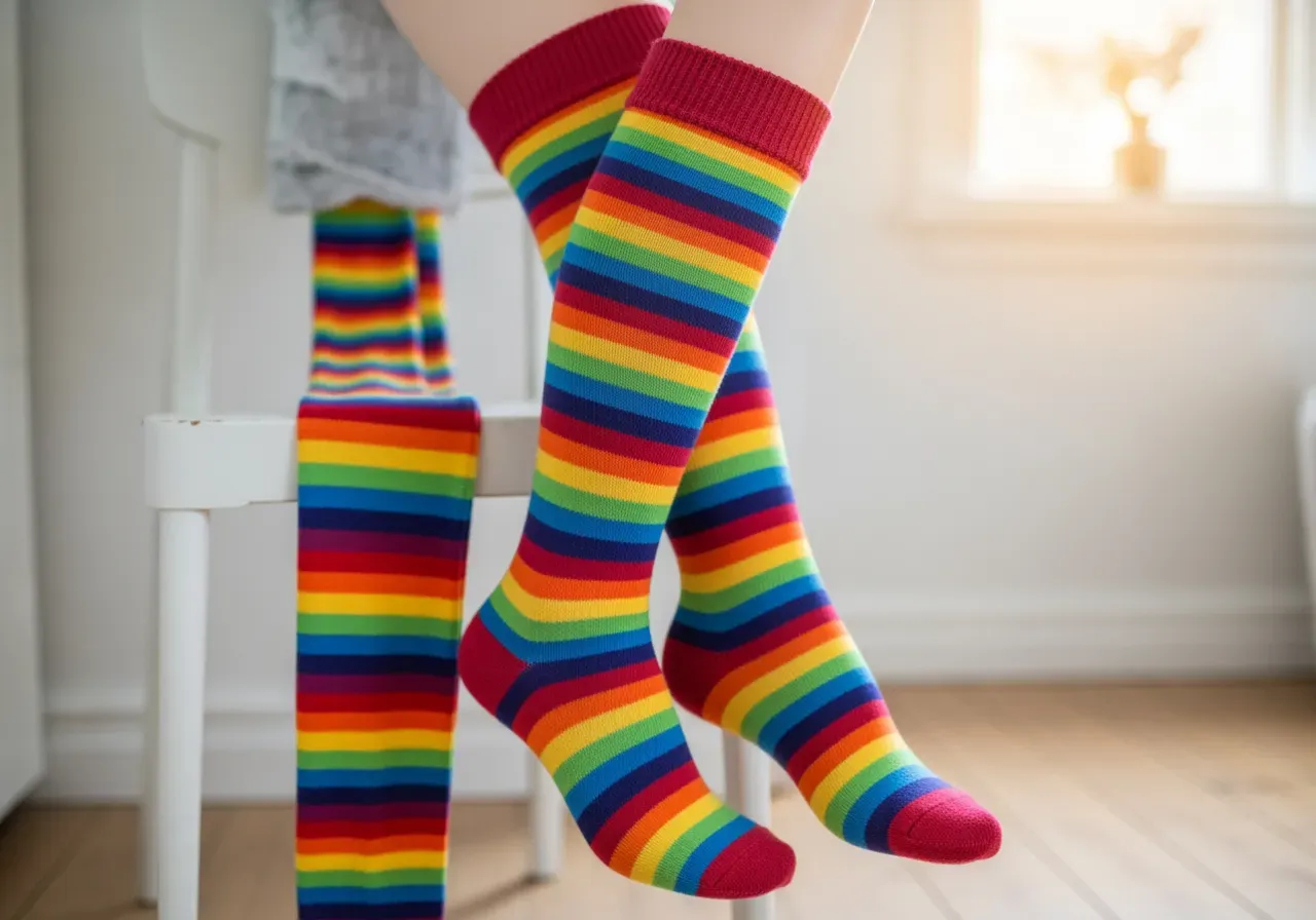 Stödstrumpor med dragkedja på ben