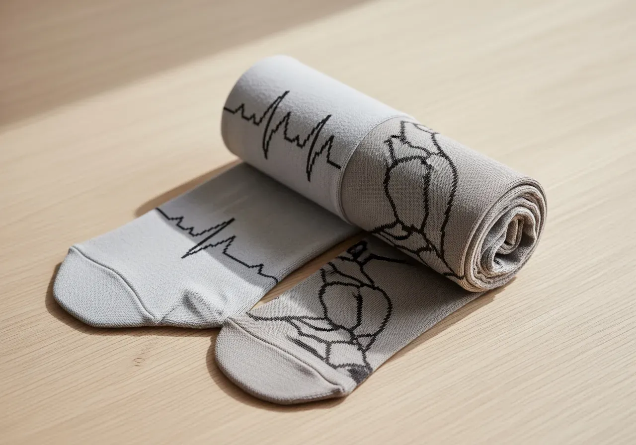 Stödstrumpor med puls och djurmotiv