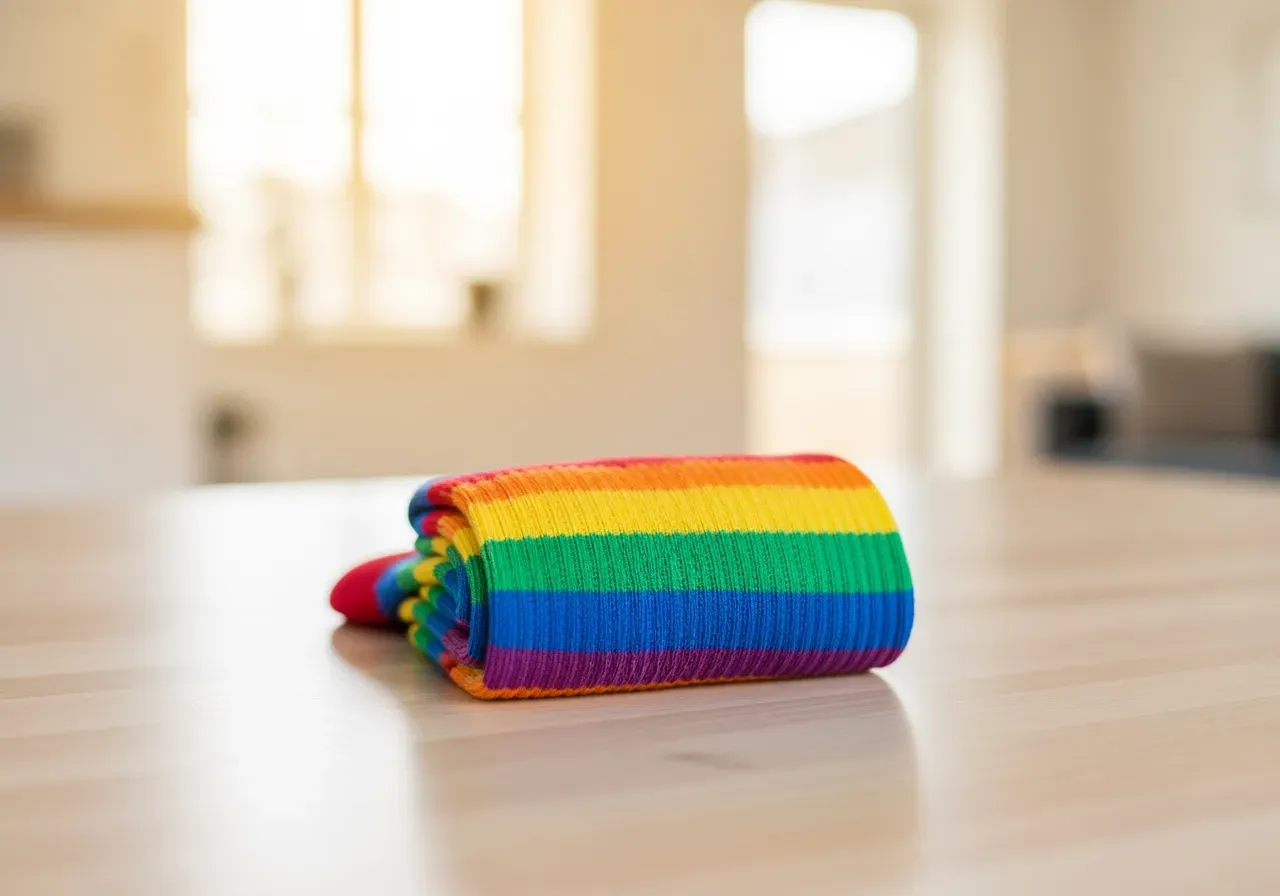 Regnbågsfärgade stödstrumpor för nybörjare